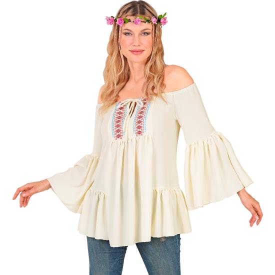 Blusa Hippie con Mangas Acampanadas para Mujer