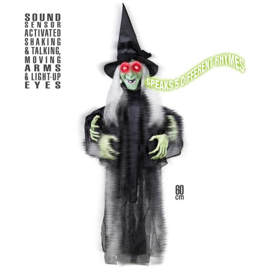 Bruja Animada con Ojos Luminosos 60 cms