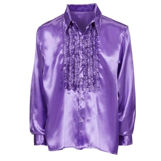 Camisa Disco Violeta Años 70 adulto