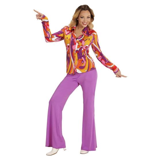 Camisa Mujer de los Años 70 Orchids