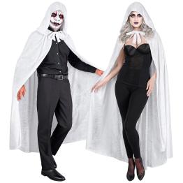 Capa con capucha de terciopelo blanco – 140 cm