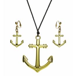 Collar y pendientes ancla marineras