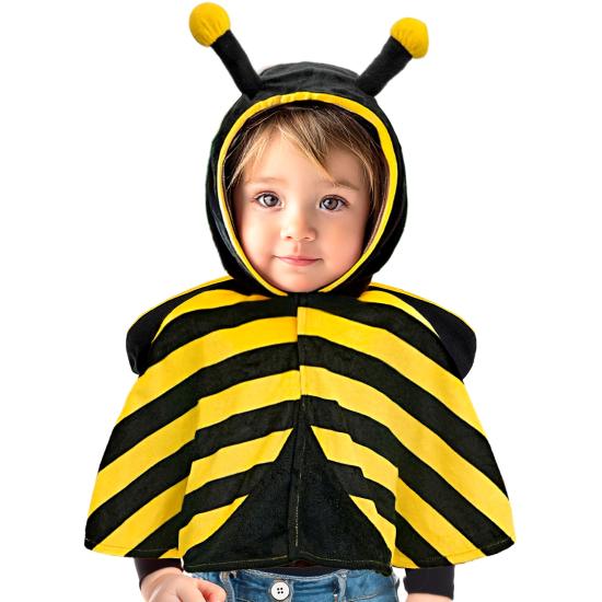 Disfraz Abeja Peluche (Poncho con Capucha) para Bebé