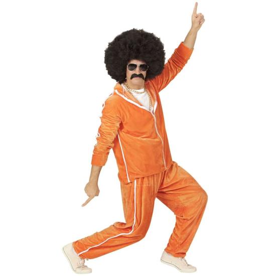 Disfraz Años 80 Chandal Terciopelo Naranja para adulto
