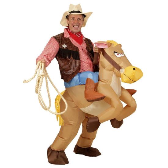 Disfraz Adulto Vaquero con Caballo Hinchable talla única