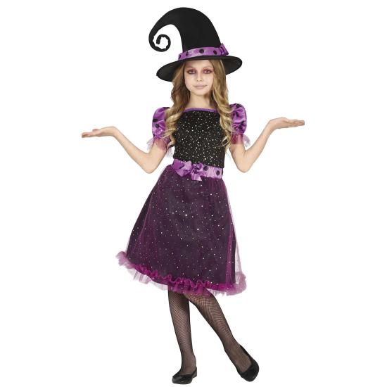Disfraz Bruja Estrellas Purpura para niña
