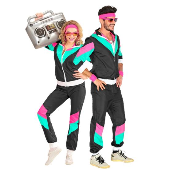Disfraz Chandal de los Años 80 Negro para Adultos