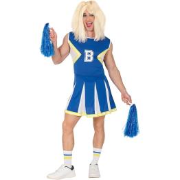 Disfraz de Animadora Azul para Hombre – Vestido de Cheerleader Adulto