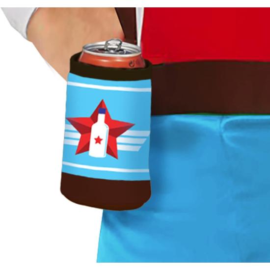 Disfraz de Capitán Vodka - Disfraz Divertido de Superhéroe Musculoso con Sujeta Cervezas para Hombre Adulto **