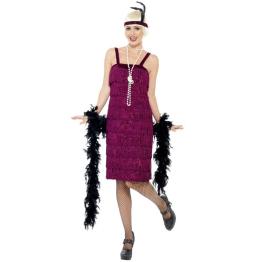 Disfraz de Charlestón Granate  mujer