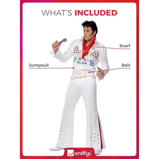 Disfraz de el Rey del Rock Elvis Deluxe para hombre