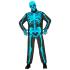 Disfraz de Esqueleto "Fast Costume" – Adulto Fluorescente Azul