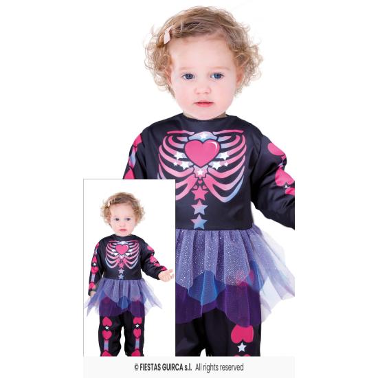 Disfraz de Esqueleto Rosa para Bebé Niña