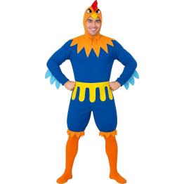 Disfraz de Gallo Azul para Adulto – Capucha, Cinturón y Mono
