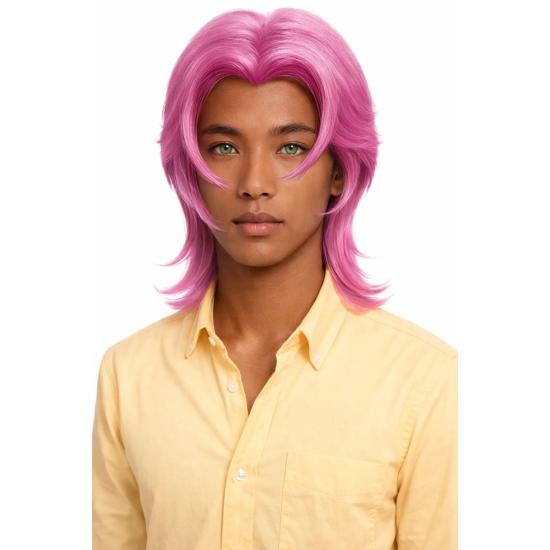 Disfraz de Guerrera K-Pop Peluca Rosa Romance