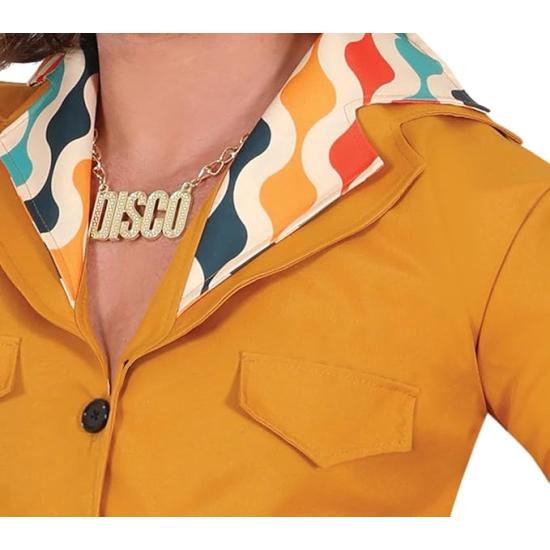 Disfraz de los años 70 naranja para hombre