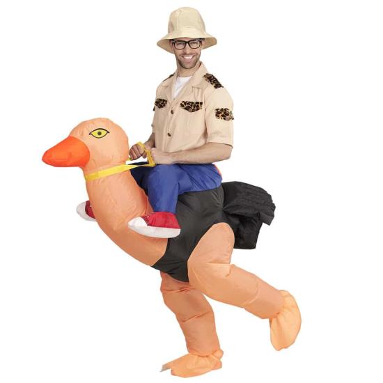 Disfraz Hinchable Explorador con Avestruz Talla única adulto
