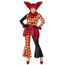 Disfraz Payaso de Terror para Mujer – Chaqueta, Gorguera y Pantalones