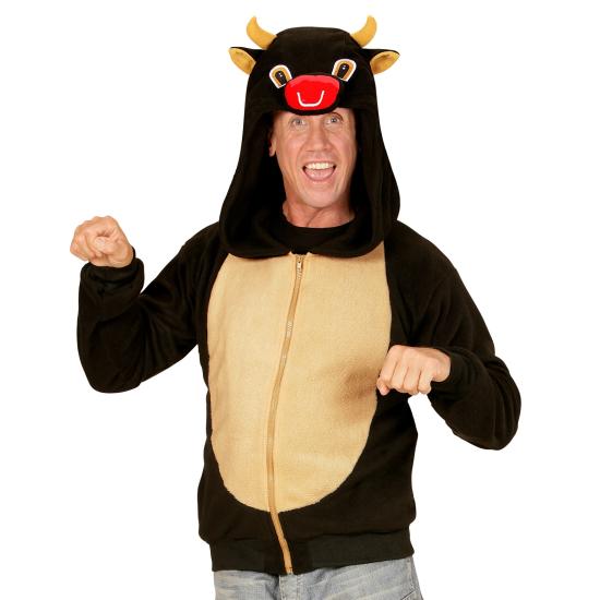 Disfraz Toro, Sudadera con Capucha, Negro,