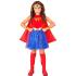 Disfraz Wonder Girl para Niña – Incluye Capa, Diadema, Vestido y Muñequeras | Traje de Superhéroe Infantil