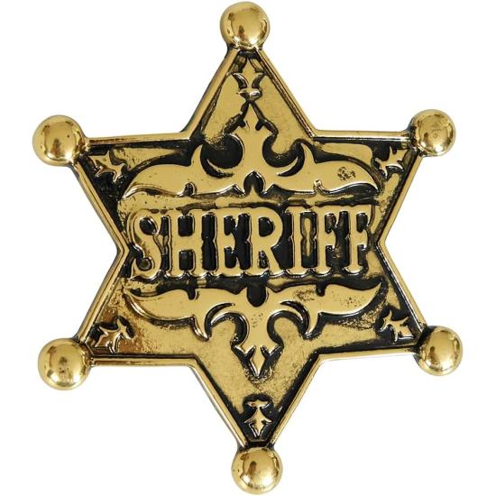 Estrella del Sheriff – Insignia de Metal Dorado con Broche