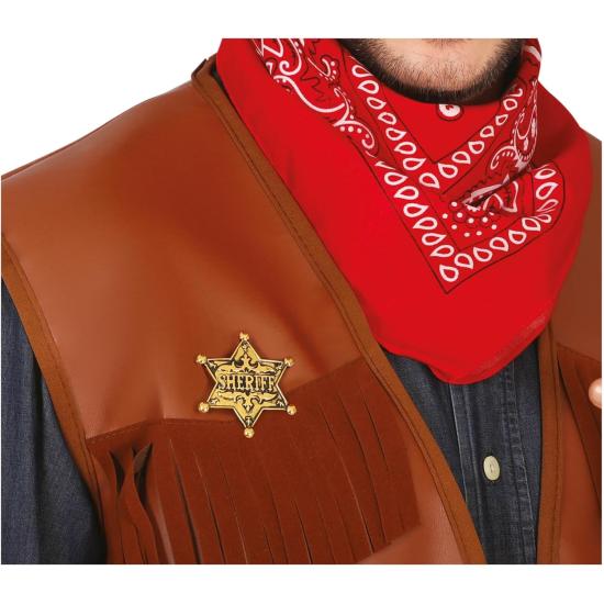 Estrella del Sheriff – Insignia de Metal Dorado con Broche