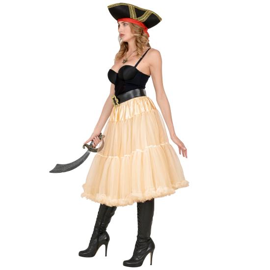 Falda Enagua Tul 65 cms color Crema