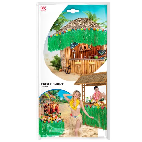 Falda Tropical de Mesa con Flores de Hibisco 275x70 cm