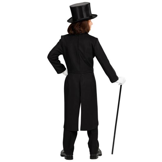 Frac Infantil Negro con Cuello en Raso – Traje de Espectáculo y Magia para Niños