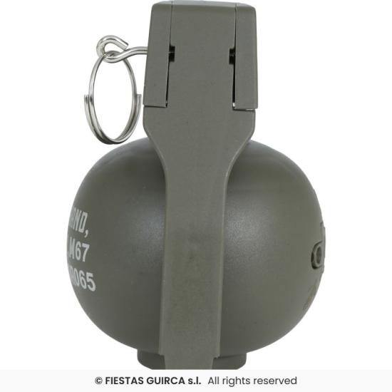 Granada con Luz y Sonido 10 cm – Accesorio Militar Realista para Disfraces de Soldado y Temáticas Bélicas