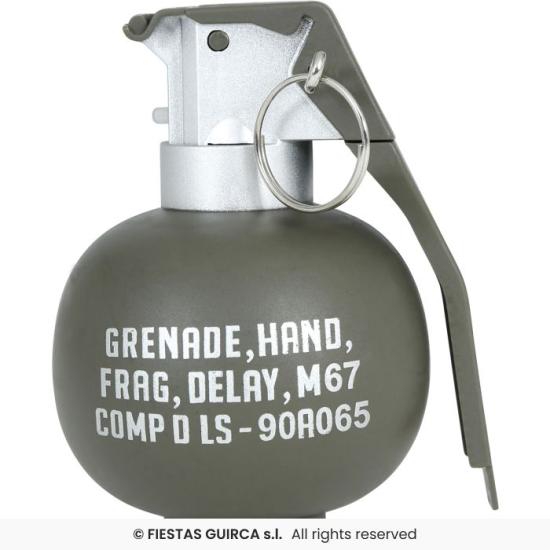 Granada con Luz y Sonido 10 cm – Accesorio Militar Realista para Disfraces de Soldado y Temáticas Bélicas