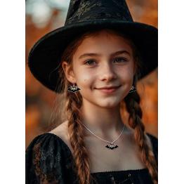 Kit de Pendientes y Collar de Murciélagos para Halloween