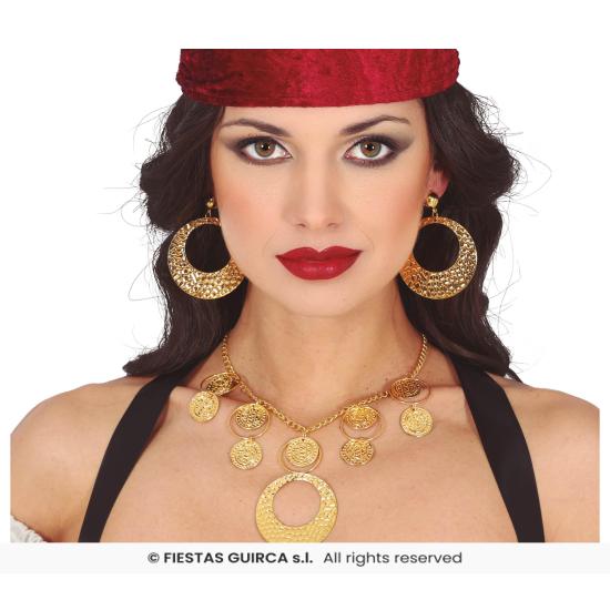 Kit de pendientes y collar de zíngara para mujer