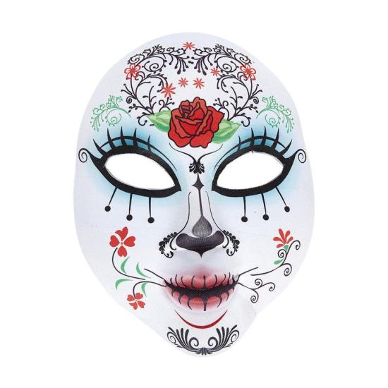Mascara Catrina Día de los Muertos en Tejido de colores