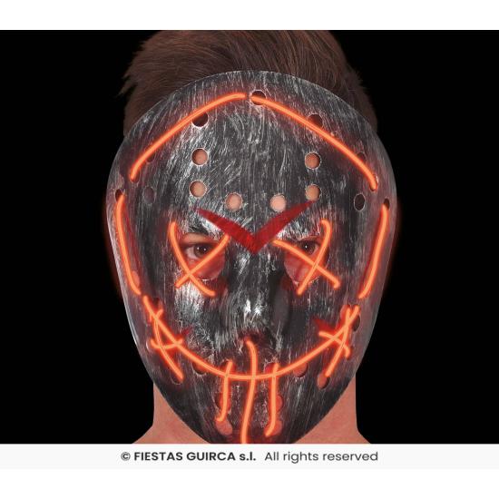 Mascara hockey plata con luz, pvc