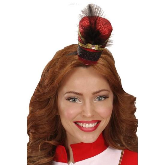 Mini Gorro Majorette Purpurina con Gema y Pluma.2*