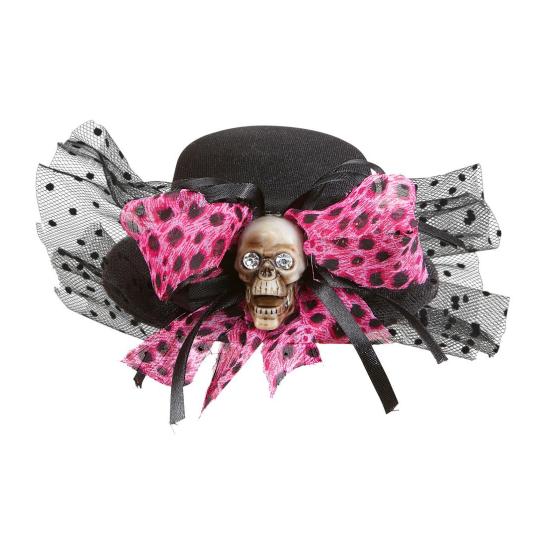 Mini Sombrero con Calavera y Lazo