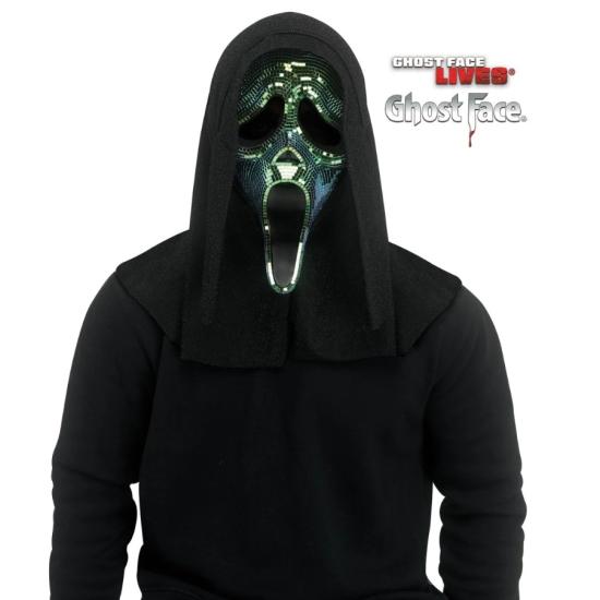 Máscara Ghost Face Oil Slick Disco – Terror con Reflejos de Fiesta