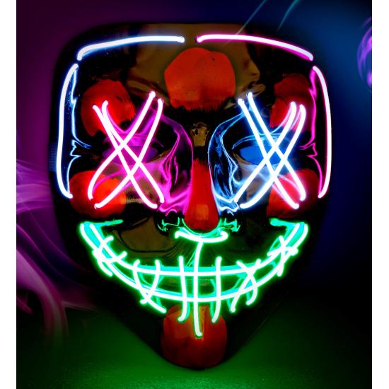 Máscara LED aterradora, cara brillante, psicópata, demonio, Halloween