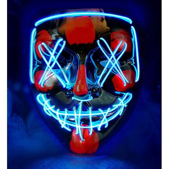Máscara LED aterradora, cara brillante, psicópata, demonio, Halloween