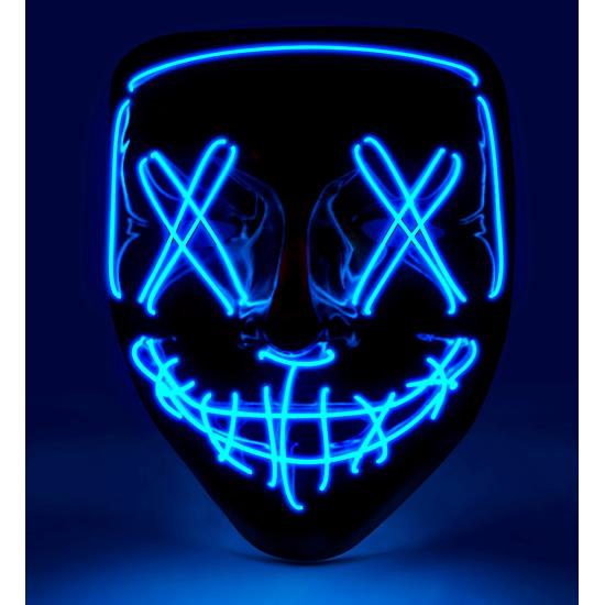 Máscara LED aterradora, cara brillante, psicópata, demonio, Halloween