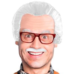 Peluca Anciano con Bigotes y Gafas