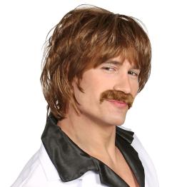 Peluca años 60 con bigote – Estilo retro para disfraces originales | Widmann