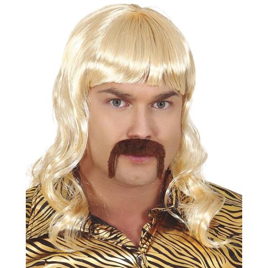 Peluca Años 70 Rubia con Bigo  Tyger King,