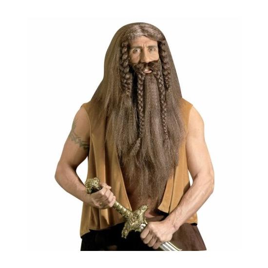 Peluca Barbaro con Barba y Bigote
