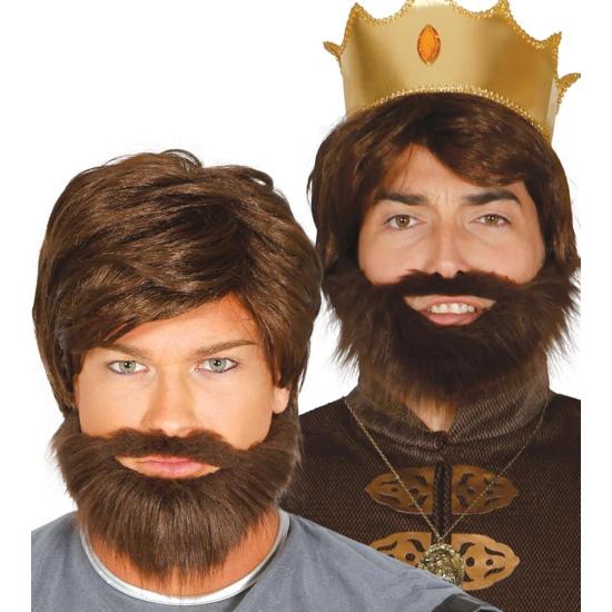 Peluca Castaña con Barba Personajes.