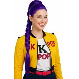 💜 Peluca de Guerrera K-Pop Rumi con Trenza Mística