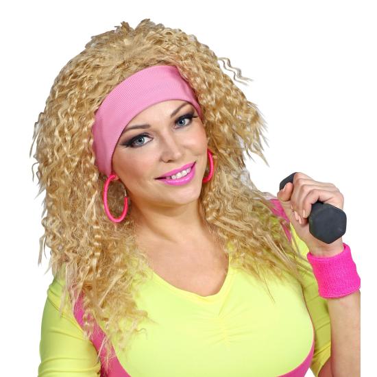 Peluca de los 80 Cinta en la cabeza Rubia