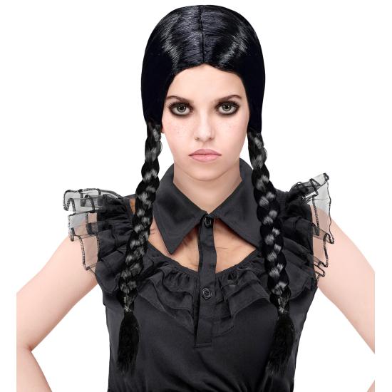 Peluca de Miércoles Addams infantil