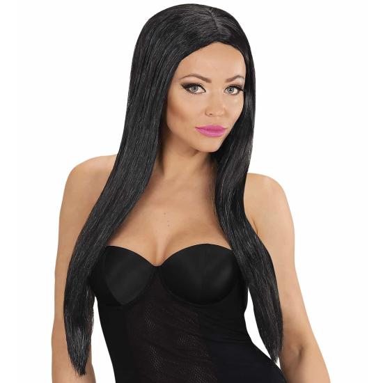 Peluca Melena Negra disfraz